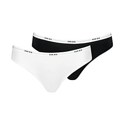 Nur Die Soft Slip 2-pack van katoen meerkleurig sportieve onderbroeken dames, zwart/wit Nur Die Soft Slip 2-pack van katoen meerkleurig sportieve onderbroeken dames, zwart/wit