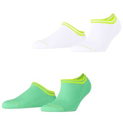 ESPRIT Dames Korte sokken Base Stripe Multipack W Sn katoen kort gedessineerd 2 paar, Veelkleurig Green White 0030, 35-38 ESPRIT Dames Korte sokken Base Stripe Multipack W Sn katoen kort gedessineerd 2 paar, Veelkleurig Green White 0030, 35-38