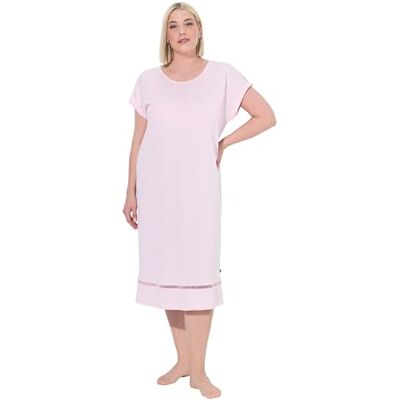 Ulla Popken Dames Nightgown, Crochet Tape Nachthemden, Baby Pink, 42/44, babyroze, 42-44 Ulla Popken Dames Nightgown, Crochet Tape Nachthemden, Baby Pink, 42/44, babyroze, 42-44