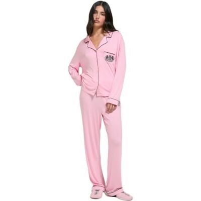 Juicy Couture Dames Crest Pj Set Pyjama Set, Sappig Roze, XL Juicy Couture Dames Crest Pj Set Pyjama Set, Sappig Roze, XL