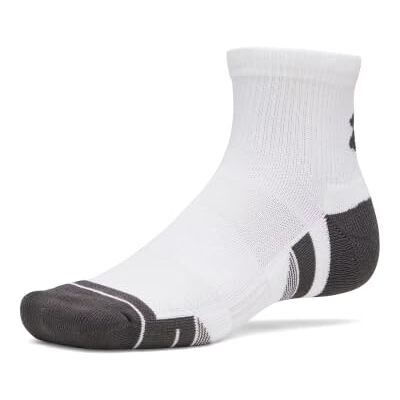 UNDER ARMOUR Nieuw UA Perf Tech 3pk Qtr Mid Sokken Wit/Wit/Jet Grey Maat: LG UNDER ARMOUR Nieuw UA Perf Tech 3pk Qtr Mid Sokken Wit/Wit/Jet Grey Maat: LG