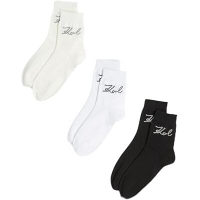 KARL LAGERFELD International B.V signature logo sok 3 pack, zwart-wit-cannolli, 35-38, Meerkleurig, 35-38 EU KARL LAGERFELD International B.V signature logo sok 3 pack, zwart-wit-cannolli, 35-38, Meerkleurig, 35-38 EU