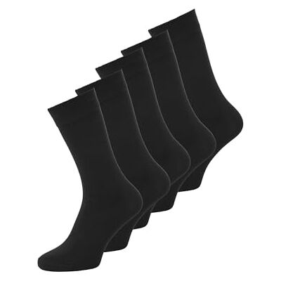 JACK & JONES Heren JACBASIC Bamboo 5 Pack NOOS sokken, zwart/detail: zwart-zwart-zwart, één maat, Zwart/Detail: Zwart Zwart Zwart, One size JACK & JONES Heren JACBASIC Bamboo 5 Pack NOOS sokken, zwart/detail: zwart-zwart-zwart, één maat, Zwart/Detail: Zwart Zwart Zwart, One size