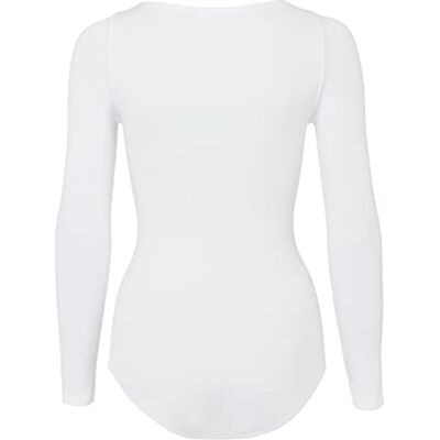 FALKE Dames Body Fine Cotton Crew Neck W Bo katoen lichaam met lange mouwen 1 stuk, Wit White 2209, S 36-38 FALKE Dames Body Fine Cotton Crew Neck W Bo katoen lichaam met lange mouwen 1 stuk, Wit White 2209, S 36-38