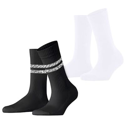 ESPRIT Dames Sokken Memphis Rib Multipack W So katoen gedessineerd 2 paar, Veelkleurig Black White 0050, 35-38 ESPRIT Dames Sokken Memphis Rib Multipack W So katoen gedessineerd 2 paar, Veelkleurig Black White 0050, 35-38