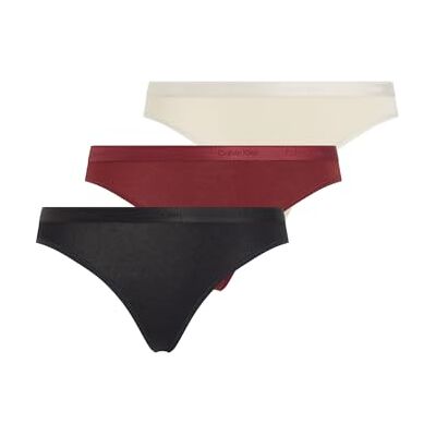 Calvin Bikinislips voor dames, 3 stuks, Multi (Zwart/Cocon/Syrah), XL Calvin Bikinislips voor dames, 3 stuks, Multi (Zwart/Cocon/Syrah), XL