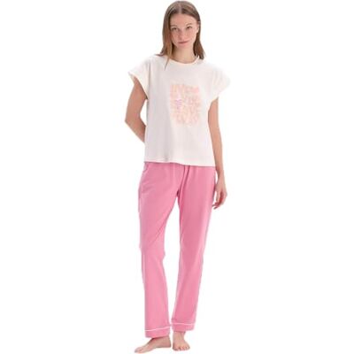 Dagi Ecru Fashion Gebreide Regular Taille Supreme Lange Peen Korte Mouwen Crew Neck T-Shirt & Broek, Ecru, XL, ecru, XL Dagi Ecru Fashion Gebreide Regular Taille Supreme Lange Peen Korte Mouwen Crew Neck T-Shirt & Broek, Ecru, XL, ecru, XL