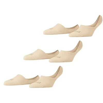 FALKE Dames Liner sokken Invisible Step High Cut Multipack W In katoen onzichtbaar eenkleurig 3 paar, Beige Cream 4011, 41-42 FALKE Dames Liner sokken Invisible Step High Cut Multipack W In katoen onzichtbaar eenkleurig 3 paar, Beige Cream 4011, 41-42