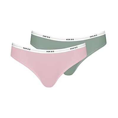 Nur Die Soft Slip 2-pack van katoen meerkleurig sportieve onderbroeken dames, kaki/roze Nur Die Soft Slip 2-pack van katoen meerkleurig sportieve onderbroeken dames, kaki/roze