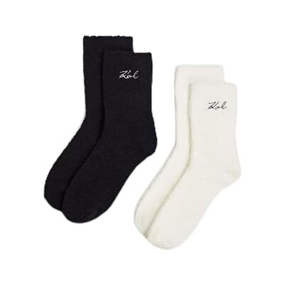 KARL LAGERFELD International B.V k/signature cosy socks 2 stuks, Cannoli Cream-Black, One size, Meerkleurig, One size KARL LAGERFELD International B.V k/signature cosy socks 2 stuks, Cannoli Cream-Black, One size, Meerkleurig, One size