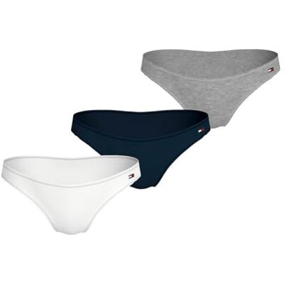 Tommy Hilfiger Dames 3 PACK GEDIPPE BIKINI UW0UW05753, Paars, XL, Paars (Lt Grijs Htr/Navy Rib/Wit), XL Tommy Hilfiger Dames 3 PACK GEDIPPE BIKINI UW0UW05753, Paars, XL, Paars (Lt Grijs Htr/Navy Rib/Wit), XL