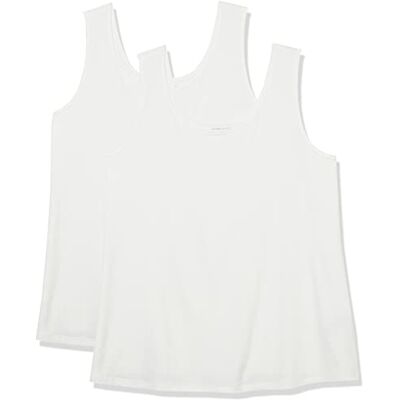 Amazon Essentials Tanktop voor dames (verkrijgbaar in grote maten), 2 stuks, wit, 3XL Plus Amazon Essentials Tanktop voor dames (verkrijgbaar in grote maten), 2 stuks, wit, 3XL Plus