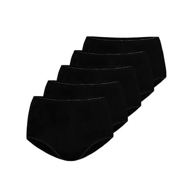 Teyli Damesslip tailleslip katoen hoge taille pak van 5 zwart 4XL, zwart Teyli Damesslip tailleslip katoen hoge taille pak van 5 zwart 4XL, zwart