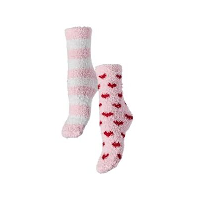 PIECES Pcjoy Xmas Fluffy Socks 2-Pack Bc, Roze A-Boo, One size PIECES Pcjoy Xmas Fluffy Socks 2-Pack Bc, Roze A-Boo, One size