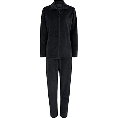 DECOY Dames velours homewear set pyjamaset, zwart, 3XL DECOY Dames velours homewear set pyjamaset, zwart, 3XL