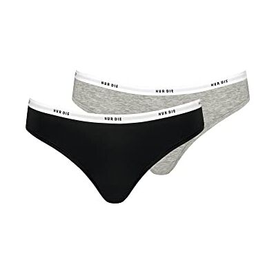 Nur Die Soft Slip 2-pack van katoen meerkleurig sportieve onderbroeken dames, grijs/zwart, 36/38 NL Nur Die Soft Slip 2-pack van katoen meerkleurig sportieve onderbroeken dames, grijs/zwart, 36/38 NL