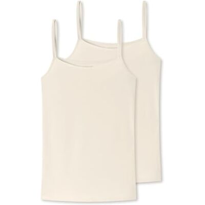 Uncover by Schiesser Schiesser Spaghettitop voor dames, 2 stuks, crèmekleurig, maat XXL, crèmetinten, XXL Uncover by Schiesser Schiesser Spaghettitop voor dames, 2 stuks, crèmekleurig, maat XXL, crèmetinten, XXL