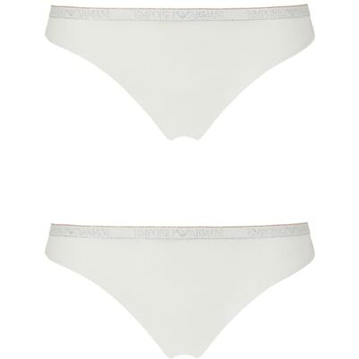 Giorgio Armani Braziliaanse slip voor dames, 2-pack, wit/wit, S, wit/wit, S Giorgio Armani Braziliaanse slip voor dames, 2-pack, wit/wit, S, wit/wit, S