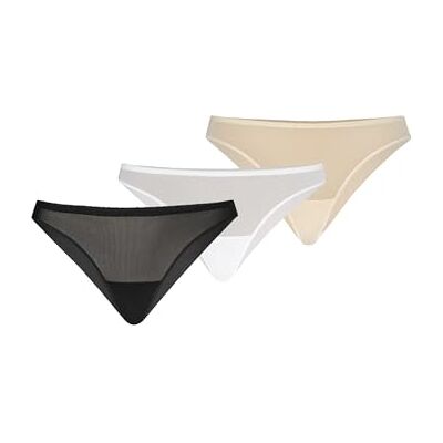 Teyli Set van 3 damesonderbroeken, Braziliaanse slips van mesh, volledig comfortabel, ademend, rekbaar, naadloos, rugtas, 3 stuks, Meerkleurig, 34 Teyli Set van 3 damesonderbroeken, Braziliaanse slips van mesh, volledig comfortabel, ademend, rekbaar, naadloos, rugtas, 3 stuks, Meerkleurig, 34