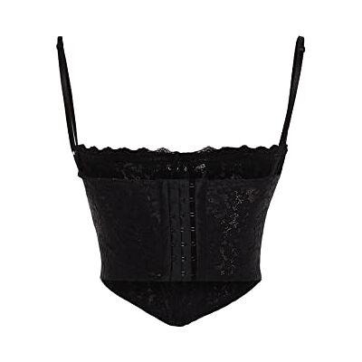 Trendyol Dames Glam Knit Bustier, Zwart, 38, Zwart, 42 Trendyol Dames Glam Knit Bustier, Zwart, 38, Zwart, 42