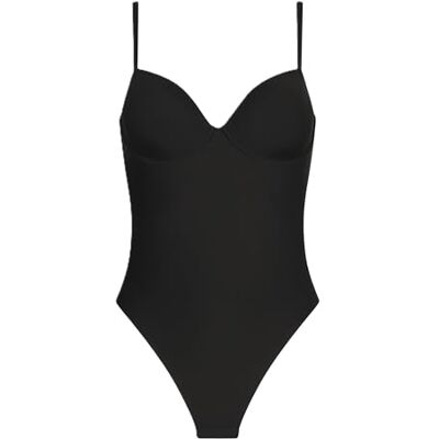 DIM Damesbody string-vorm gevoerd en glad onzichtbaar vormgevend effect, Zwart, XL DIM Damesbody string-vorm gevoerd en glad onzichtbaar vormgevend effect, Zwart, XL