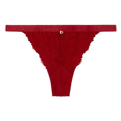 women'secret La Vecina Braziliaanse slip voor dames, blond, kant, Rood, XS women'secret La Vecina Braziliaanse slip voor dames, blond, kant, Rood, XS