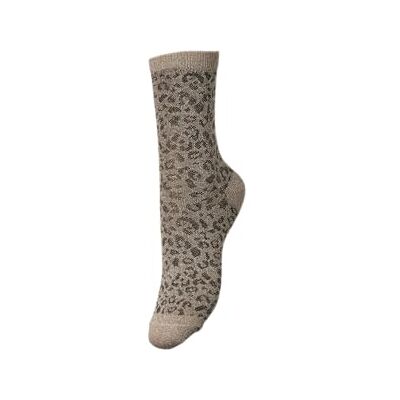 PIECES Glitter dames sokken 1-paar Panter Biologisch katoenen camouflage print Kleur: Beige, Maat: Onesize Beige PIECES Glitter dames sokken 1-paar Panter Biologisch katoenen camouflage print Kleur: Beige, Maat: Onesize Beige