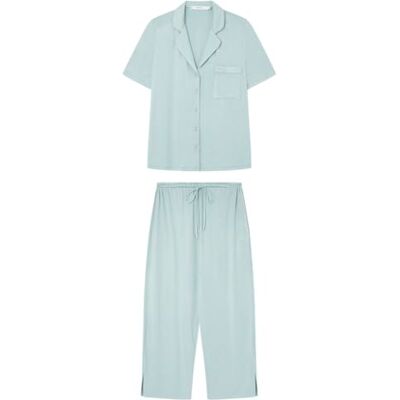 women'secret Ecovero damespyjama met stippen, blauw, 1 stuk, Gras Groen, M women'secret Ecovero damespyjama met stippen, blauw, 1 stuk, Gras Groen, M