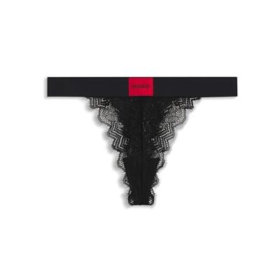 HUGO String RL LACE, zwart 1, M HUGO String RL LACE, zwart 1, M
