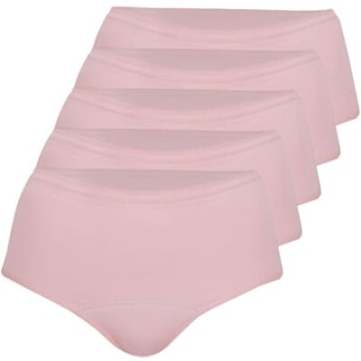 Athena Regels, set van 5 slipjes, menstruatieslips voor dames, Vintage roze, XL Athena Regels, set van 5 slipjes, menstruatieslips voor dames, Vintage roze, XL