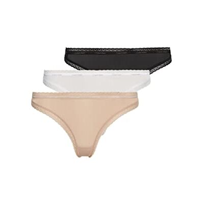 Calvin Dames string 3 stuks stringtanga's, meerkleurig (Black/White/Honey Almond), XL Calvin Dames string 3 stuks stringtanga's, meerkleurig (Black/White/Honey Almond), XL