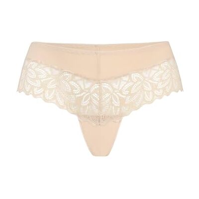 Teyli Dames Knickers Braziliaanse Slips Bloemen Kant Volledig Comfort Ademend Stretchy Slipje Eco Exclusive, Beige, 40 Teyli Dames Knickers Braziliaanse Slips Bloemen Kant Volledig Comfort Ademend Stretchy Slipje Eco Exclusive, Beige, 40