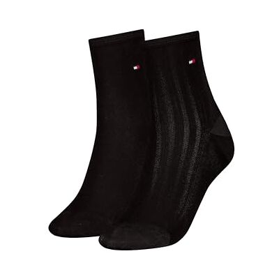 Tommy Hilfiger TH WOMEN Short Sock 2P Shine, zwart, 35-38 EU Tommy Hilfiger TH WOMEN Short Sock 2P Shine, zwart, 35-38 EU