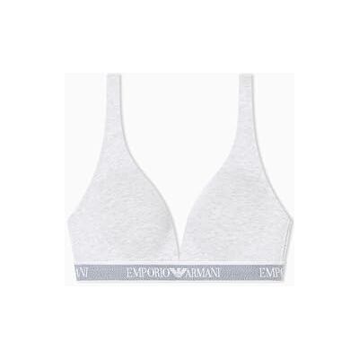 Giorgio Armani Woman's Iconic Logoband Gewatteerde Triangle BH Grijs L, Grijs, L Giorgio Armani Woman's Iconic Logoband Gewatteerde Triangle BH Grijs L, Grijs, L