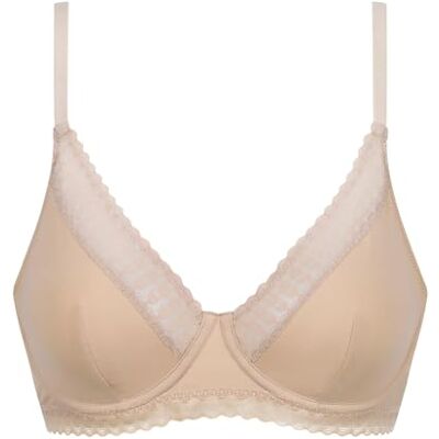 DIM Dames Beha voor dagelijks gebruik Micro C/A sjaal x1 zachte microvezel moderne driehoekige vorm onzichtbare grip platte kanten afwerking, Nieuwe huid, 85B DIM Dames Beha voor dagelijks gebruik Micro C/A sjaal x1 zachte microvezel moderne driehoekige vorm onzichtbare grip platte kanten afwerking, Nieuwe huid, 85B