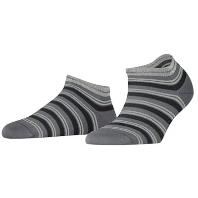 FALKE Dames Korte sokken Smart Stripe W Sn katoen kort gedessineerd 1 paar, Grijs Hematite 3240, 39-42 FALKE Dames Korte sokken Smart Stripe W Sn katoen kort gedessineerd 1 paar, Grijs Hematite 3240, 39-42