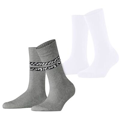 ESPRIT Dames Sokken Memphis Rib Multipack W So katoen gedessineerd 2 paar, Veelkleurig Light Grey White 0010, 35-38 ESPRIT Dames Sokken Memphis Rib Multipack W So katoen gedessineerd 2 paar, Veelkleurig Light Grey White 0010, 35-38