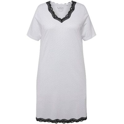 Ulla Popken Dames Nightgown, lace and dots 830470 nachthemd, wit, 46/48, wit, 46/48 Ulla Popken Dames Nightgown, lace and dots 830470 nachthemd, wit, 46/48, wit, 46/48