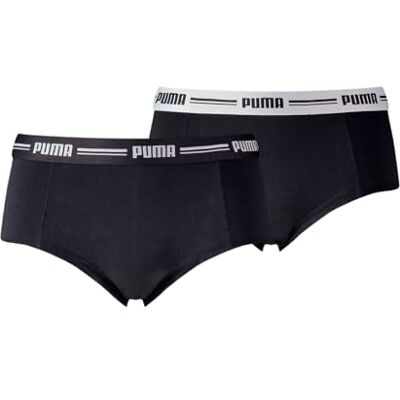 PUMA Dames MINI SHORT (verpakking van 2), zwart, XS PUMA Dames MINI SHORT (verpakking van 2), zwart, XS