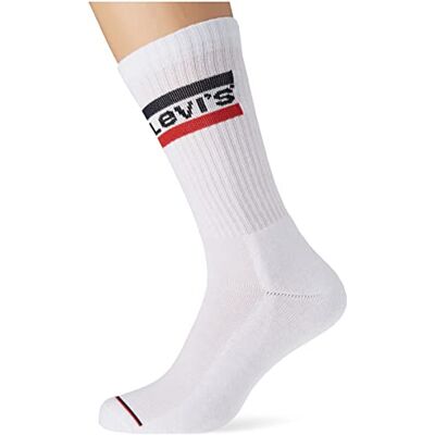 Levi's Crew Sock (Pack van 2), wit/wit, 43-45 EU Levi's Crew Sock (Pack van 2), wit/wit, 43-45 EU