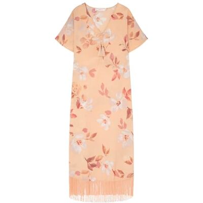 women'secret Ramadan maxi-jurk met korte mouwen, Oranje print, Regular women'secret Ramadan maxi-jurk met korte mouwen, Oranje print, Regular