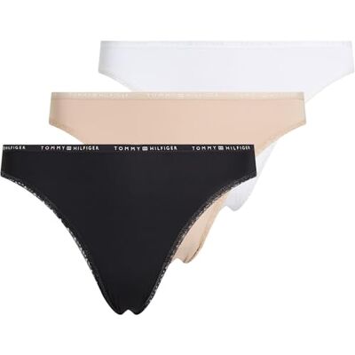Tommy Hilfiger Dames 3 PACK KANT BIKINI UW0UW05755, Oranje, S, Oranje (Misty Blush/Wit/Zwart), S Tommy Hilfiger Dames 3 PACK KANT BIKINI UW0UW05755, Oranje, S, Oranje (Misty Blush/Wit/Zwart), S
