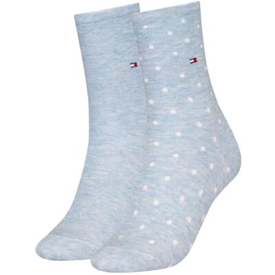 Tommy Hilfiger 8719965009202 TH WOMEN SOCK DOT 2P, blauw (light blue melange), 35-38 EU Tommy Hilfiger 8719965009202 TH WOMEN SOCK DOT 2P, blauw (light blue melange), 35-38 EU