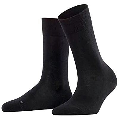 FALKE Dames Sokken Sensitive London W So katoen met comfort tailleband 1 paar, Zwart Black 3000, 39-42 FALKE Dames Sokken Sensitive London W So katoen met comfort tailleband 1 paar, Zwart Black 3000, 39-42