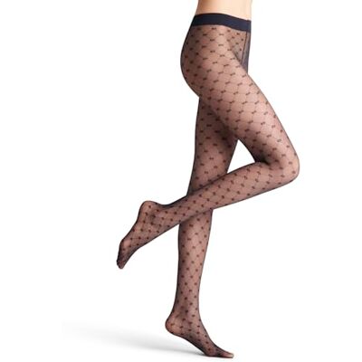 FALKE Dames Panty Eternal 20 DEN W Ti transparent gedessineerd 1 paar, Blauw Marine 6179, M FALKE Dames Panty Eternal 20 DEN W Ti transparent gedessineerd 1 paar, Blauw Marine 6179, M