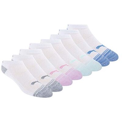 PUMA Women's 8 Pack Low Cut Socks, White 9-11 PUMA Women's 8 Pack Low Cut Socks, White 9-11