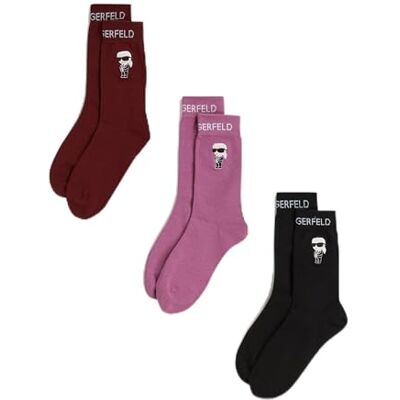 KARL LAGERFELD International B.V ikon sock 3 pack, wine-pink-zwart, 35-38, Meerkleurig, 35-38 EU KARL LAGERFELD International B.V ikon sock 3 pack, wine-pink-zwart, 35-38, Meerkleurig, 35-38 EU