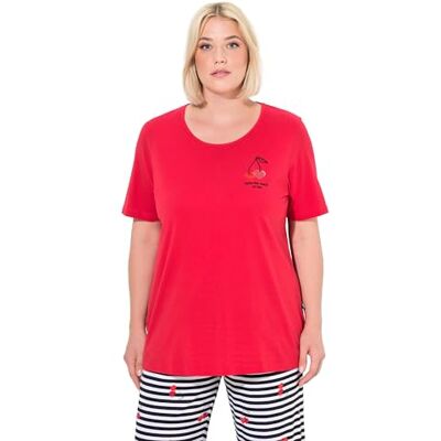 Ulla Popken Damespyjama, hartjes, korte mouwen, pyjama-top, salsa, 42-44 Ulla Popken Damespyjama, hartjes, korte mouwen, pyjama-top, salsa, 42-44