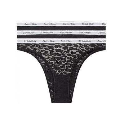 Calvin 3-pack lage taille Braziliaanse slips voor dames, Zwart (zwart/zwart/zwart), M Calvin 3-pack lage taille Braziliaanse slips voor dames, Zwart (zwart/zwart/zwart), M