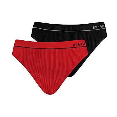 Nur Die Retro Slip 2-pack meerkleurig sportieve onderbroeken dames, rood/zwart Nur Die Retro Slip 2-pack meerkleurig sportieve onderbroeken dames, rood/zwart